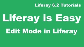 Liferay Tutorial 11  Use Edit Mode in Liferay [upl. by Franzoni878]