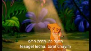 Hakuna Matata Hebrew Lion King  Lyrics [upl. by Aynekal]