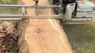 Turning Cherry Logs Into Future Furniture Tops With A Chainsaw [upl. by Anett]