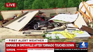 Damage in Smithville after tornado touches [upl. by Pogah]