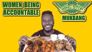 Women Being ACCOUNTABLE  Wingstop Mukbang  Thighstop AND Boneless Wings [upl. by Anstice]