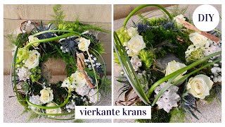 Luxe vierkante krans bloemstuk  DIY Cursus Bloemschikken 154  Carlein Tukkers [upl. by Grubman]