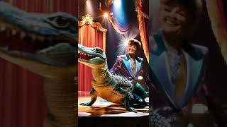 A woman performs a morph with crocodile on AGT americagottalent magic [upl. by Hoo]