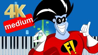 Freakazoid Theme Song Slow Medium Piano Tutorial 4K [upl. by Waechter]