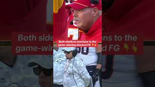 Chiefs and Denver sidelines reaction to Blocked field goal shorts [upl. by Goldston127]