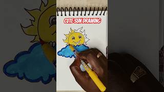 Cute Sun Drawing art brushpen drawing shorts [upl. by Franckot]