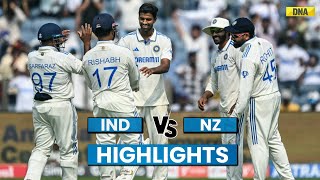 IND vs NZ Highlights 2nd Test IND Loses Rohit Washington Sundar Shines NZ Restricted To 259 Runs [upl. by Enneillij201]