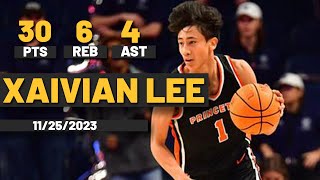 Xaivian Lee Princeton Tigers 30 PTS 6 REBS 4 AST vs Northeastern Huskies [upl. by Haveman953]