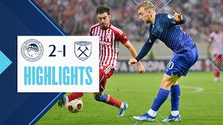 Olympiacos FC 21 West Ham  UEFA Europa League Highlights [upl. by Etteiluj746]