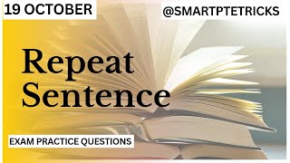 PTE Speaking Repeat Sentence 2024  repeat sentence practice pte [upl. by Annayk120]