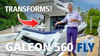 This Yacht Transforms  Galeon 560 FLY  Full InDepth Walkthrough  Get it at MarineMax Fort Myers [upl. by Lowson]