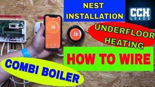 HOW TO INSTALL  NEST ROOM THERMOSTAT  How to Wire  Combi Boiler  Underfloor Heating [upl. by Novad]