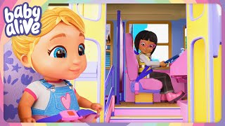 The Babies Ride On The Back To School Bus 👶 🚌 BRAND NEW Baby Alive Season 4 [upl. by Nohs]