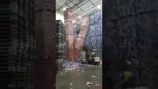 Massive forklift warehouse fail [upl. by Yelrihs]