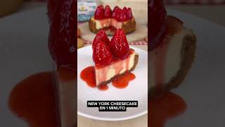 NEW YORK CHEESECAKE en 1 MINUTO shorts recetas [upl. by Alekat]