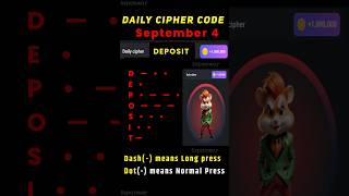 Daily cipher hamster kombat today  4 September hamster kombat daily cipher combo  5 million coins [upl. by Petigny]