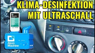 ULTRASCHALL KLIMADESINFEKTION MIT VERNEBLER  Flush Smelly AC System with Ultrasonic Nebulizer [upl. by Raquel210]