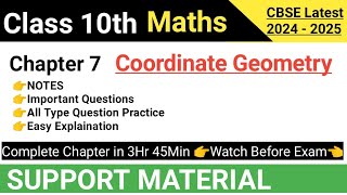 Support Material Class 10 Maths Chapter 7 Coordinate Geometry  Full Video [upl. by Hillyer]