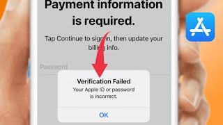 Verification Failed Your Apple ID or Password is Incorrect iPhone  iPad 2024 [upl. by Nyllewell]