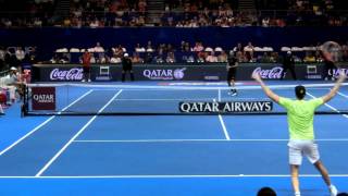 Ivo Karlovic vs Marin Cilic  Super Shoot Out  IPTL 2015  Court Level View [upl. by Anurb980]