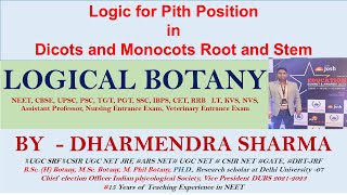 Pith position in Dicots and Monocots Root and Stem Neet  Botany  Pith Logic [upl. by Adelric]