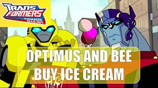 Optimus and Bumblebee Buy Sari Ice Cream  Transformers Animated [upl. by Yarazed]