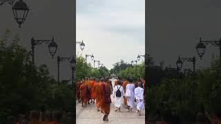 Monks are walking to the Buddha palace [upl. by Lesna42]