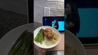 Blackened Chicken Breast with Garlic Mashed Potatoes and Asparagus easydinner dinnerideas foodie [upl. by Layol756]