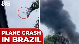 WITNESS captures TRAGIC PLANE CRASH in São Paulo 62 passengers aboard [upl. by Attenor]