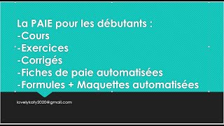 Paie  Cours  exercices  corrigés  maquettes automatisées  formules [upl. by Neo]