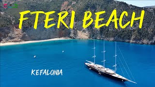 Fteri Beach Kefalonia with Jeff Bezos quotKoruquot Superyacht quoton the sidequot [upl. by Nanette]