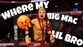 Ronald McDonald DESTROYS Trash Talkers EGO and Makes Him Work The GRILL🤣  UFC 5 [upl. by Joon]