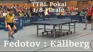 DTTB Pokal 18 Finale  AKällberg  PFedotov with 800 Live Spectators [upl. by Adnowal]