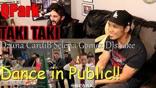 quotTAKI TAKIquot Dance in PUBLIC  Ozuna Cardi B Selena Gomez DJ Snake  REACTION [upl. by Burkley]