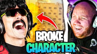 TIMTHETATMAN REACTS TO DRDISRESPECT BREAKING CHARACTER [upl. by Jacobba303]