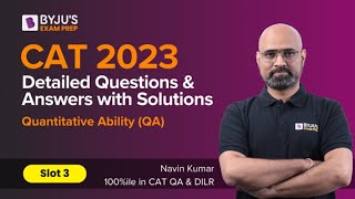 CAT 2023 Answer Key Slot 3  QA  Detailed CAT 2023 Question amp Answer with Solution  BYJUS [upl. by Prissie]