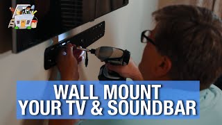 How To Wall Mount a TV and Soundbar and HIDE all the wires  HANDYGUYS TV [upl. by Baxie]