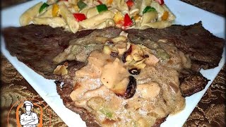 short بيكاتا اللحم بالمشروم صوص piccata mushroom sauce beefmoshihata [upl. by Riess]