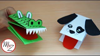 How to make a hand puppet from one sheet of paper  Animal hand puppets DIY  Maison Zizou [upl. by Favrot278]