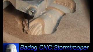 Badog CNC milling the 3D stormtrooper helmet from StarWars [upl. by Ycul]