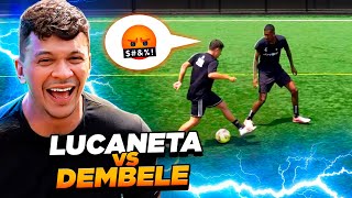 LUCANETA TOPOU O DESAFIO DE X1 SERÁ QUE DEMBELE AGUENTA ⚽️😱 [upl. by Flatto]