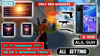 Free Fire HEADSHOT Setting 2023 ⚡ VIVO Y21  4GB RAM  Sensitivity settings FF [upl. by Onin567]