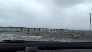 Sturmflut am Außenhafen von Husum 13092017 Orkan Sebastian [upl. by Hanahsuar482]