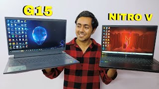 Acer Nitro V vs Dell G15  RTX 4050 VS RTX 3050 Gaming Laptops i5 13th vs 12th GenAmazon Sale 2023 [upl. by Nnad]