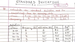 Standard deviation and its coefficient simply explained  Calculate SD and its coefficient [upl. by Imray214]