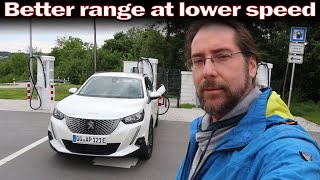 Peugeot e2008  Full range test at 90 kmh trying to drive WLTP range [upl. by Noxas]