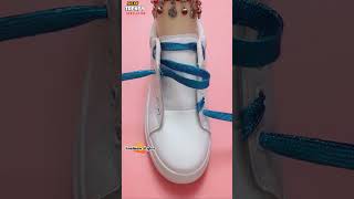 Tying shoelaces crisscross design for girls Sneaker lacing tips shorts shoeslacestyles tie [upl. by Jonathan]