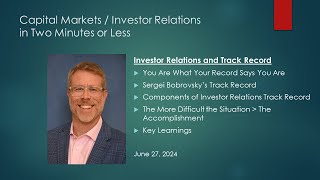 Investor Relations and Track Record Capital Markets Corporate Finance Mr Investor Relations [upl. by Bora]