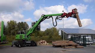 Sennebogen 718E Tree Handler with Vosch saw grapple [upl. by Angeline]