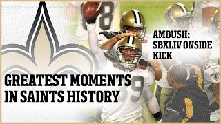 Greatest Moments in Saints History Ambush  Super Bowl 44 Onside Kick  New Orleans Saints [upl. by Pradeep]